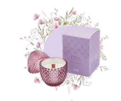 Bougie parfumée en forme d'œuf EDG Enzo De Gasperi L'Ove H 12 cm P 8 cm Pivoine et cassis