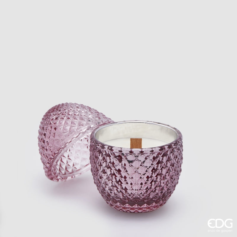 Bougie parfumée en forme d'œuf EDG Enzo De Gasperi L'Ove H 12 cm P 8 cm Pivoine et cassis