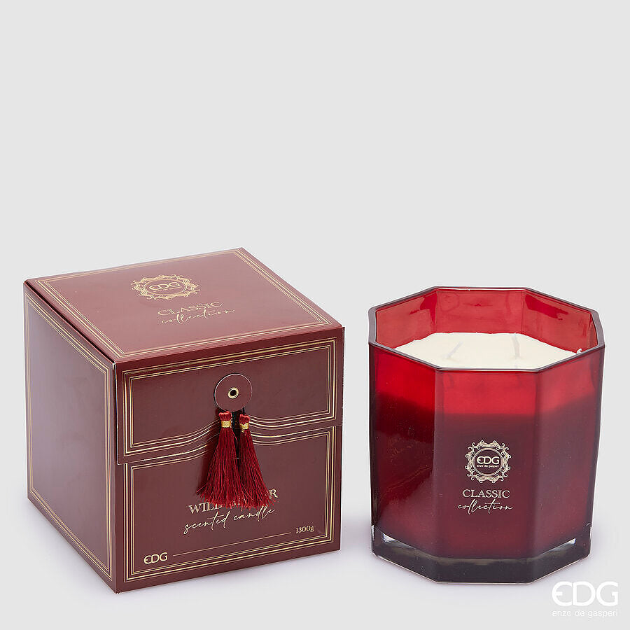 Bougie classique parfumée EDG Enzo De Gasperi, gingembre sauvage, hauteur 15,5 cm, diamètre 15,5 cm