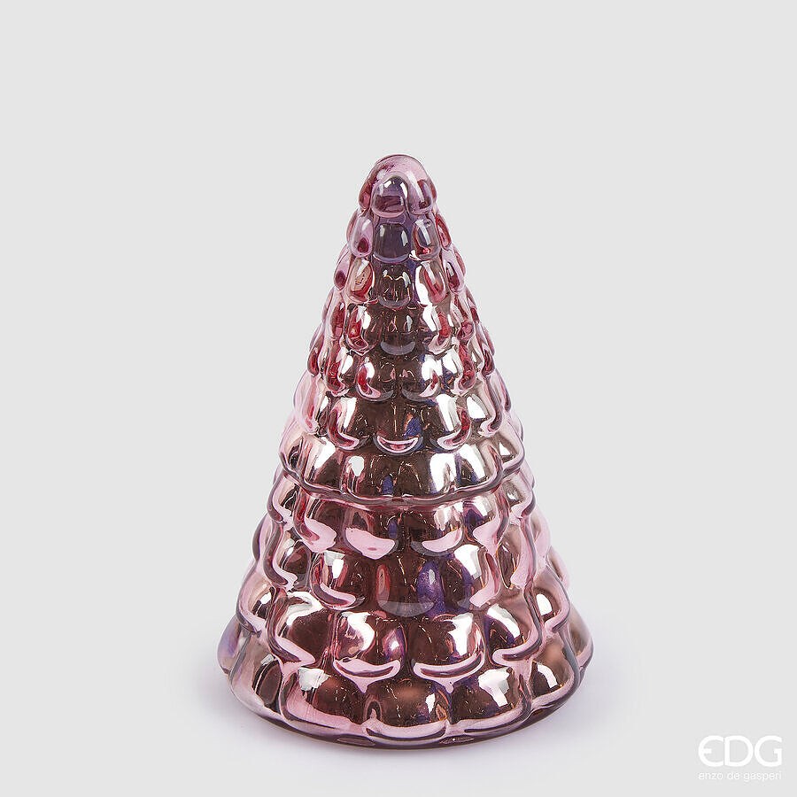 Bougie de Noël EDG Enzo De Gasperi Pin avec vase parfumé H 19 cm P 12 cm Pivoine Cassis