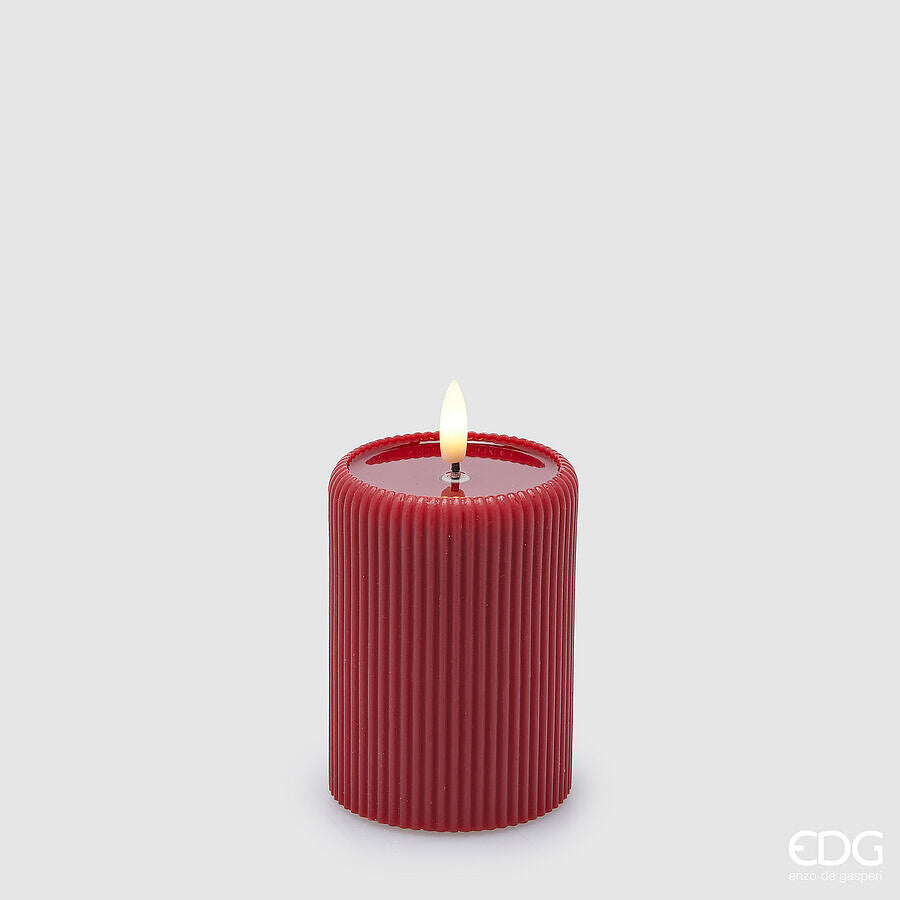 Bougie LED Lounge EDG Enzo De Gasperi Moccolo H 10 cm P 7,5 cm Rouge