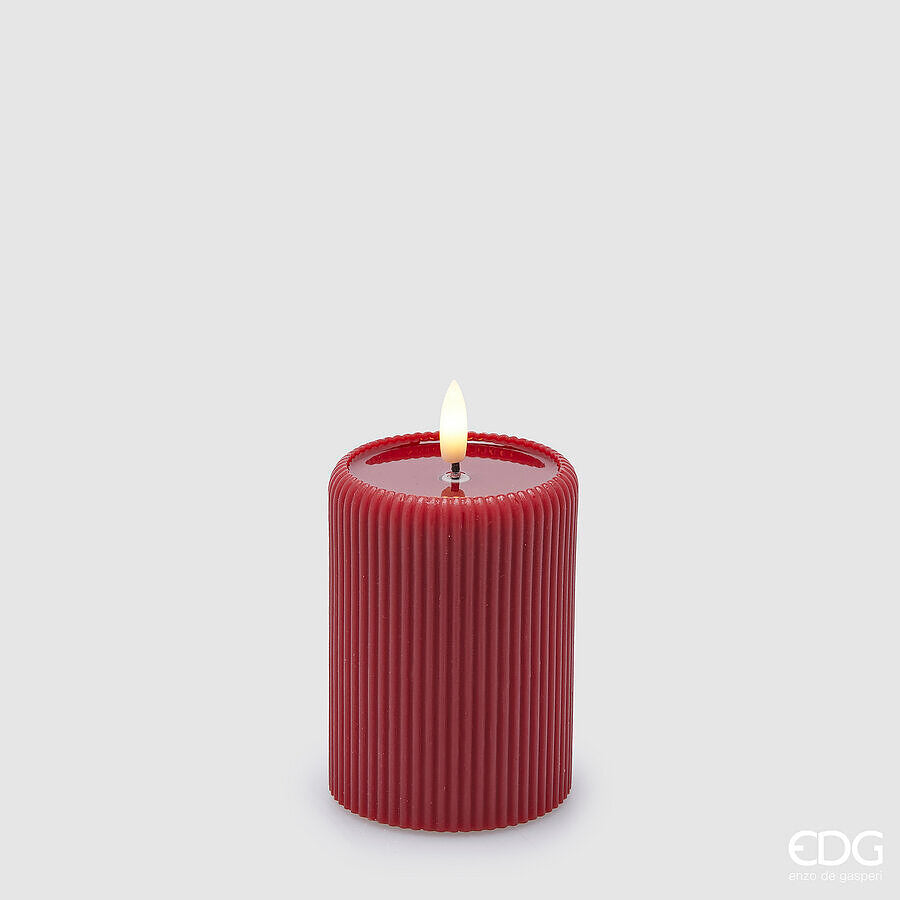 LED Lounge Moccolo Candle H 10 Cm D 7.5 Cm Red