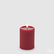 Bougie LED Lounge EDG Enzo De Gasperi Moccolo H 10 cm P 7,5 cm Rouge