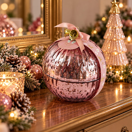 Edg Enzo De Gasperi Bougie Parfumée Sphérique Rose aux Fruits Rouges Ø11 cm 12 Heures Boîte Blanche – Décoration pour la Maison