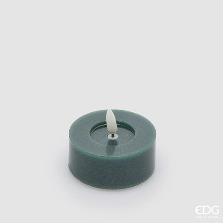 EDG Enzo De Gasperi Set 2 Bougies LED Paillettes Vertes Ø3 cm IP20 – Décoration Noël