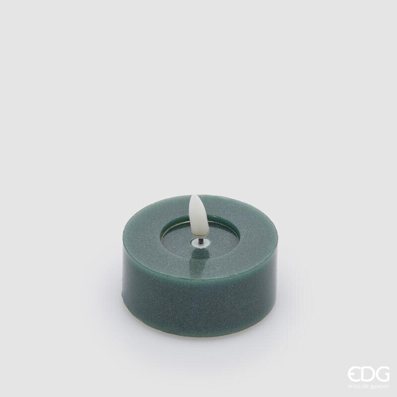 EDG Enzo De Gasperi Set 2 Candele LED Glitter Verdi Ø3 cm IP20 – Decorazione Natalizia