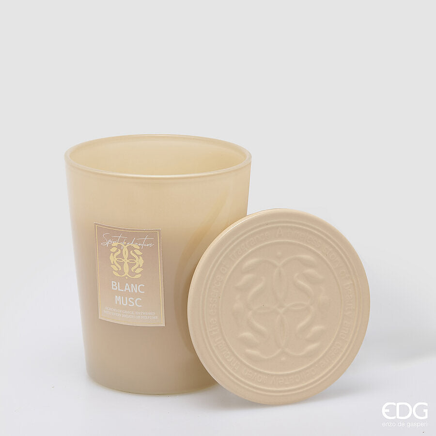 EDG Enzo De Gasperi Bougie Symbol Parfumée White Musk H16 Ø13 cm – Idée Cadeau Noël