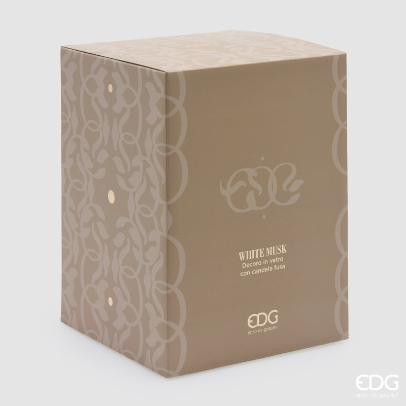 EDG Enzo De Gasperi Bougie Symbol Parfumée White Musk H23 Ø18,5 cm – Idée Cadeau Noël