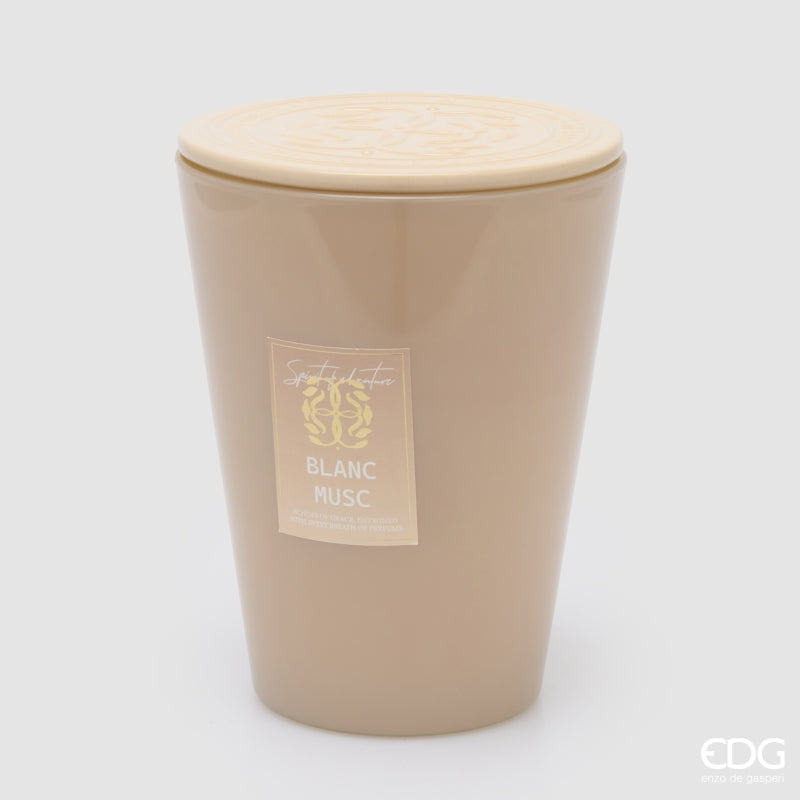 EDG Enzo De Gasperi Bougie Symbol Parfumée White Musk H23 Ø18,5 cm – Idée Cadeau Noël