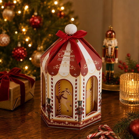 EDG Enzo De Gasperi Bougie de Noël Manège Carrousel Parfumée Honeyed Apple Cider – Décoration de Noël