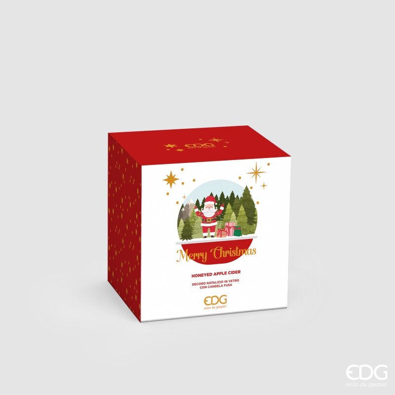 EDG Enzo De Gasperi Bougie de Noël Dôme Parfumée Honeyed Apple Cider H12,5 Ø10 cm – Bougie Festive