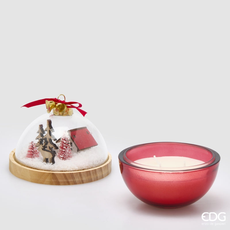 EDG Enzo De Gasperi Bougie Parfumée avec Dôme Honeyed Apple Cider H12 Ø11 cm – Idée Cadeau Noël