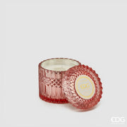 Bougie en cristal EDG Enzo De Gasperi avec vase + coffret cadeau H 8,5 cm P 9 cm 160 g Rose