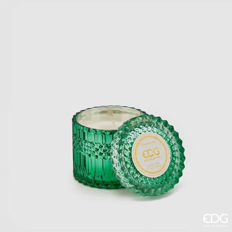 Bougie en cristal EDG Enzo De Gasperi avec vase + coffret cadeau H 10,5 cm P 10,5 cm Vert Vert