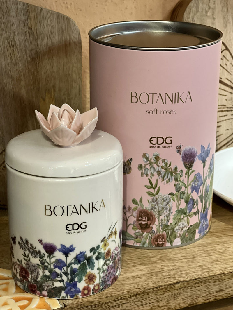 Bougie Botanika EDG Enzo De Gasperi avec Ceram. H 13 cm P 8 cm C2 Roses douces