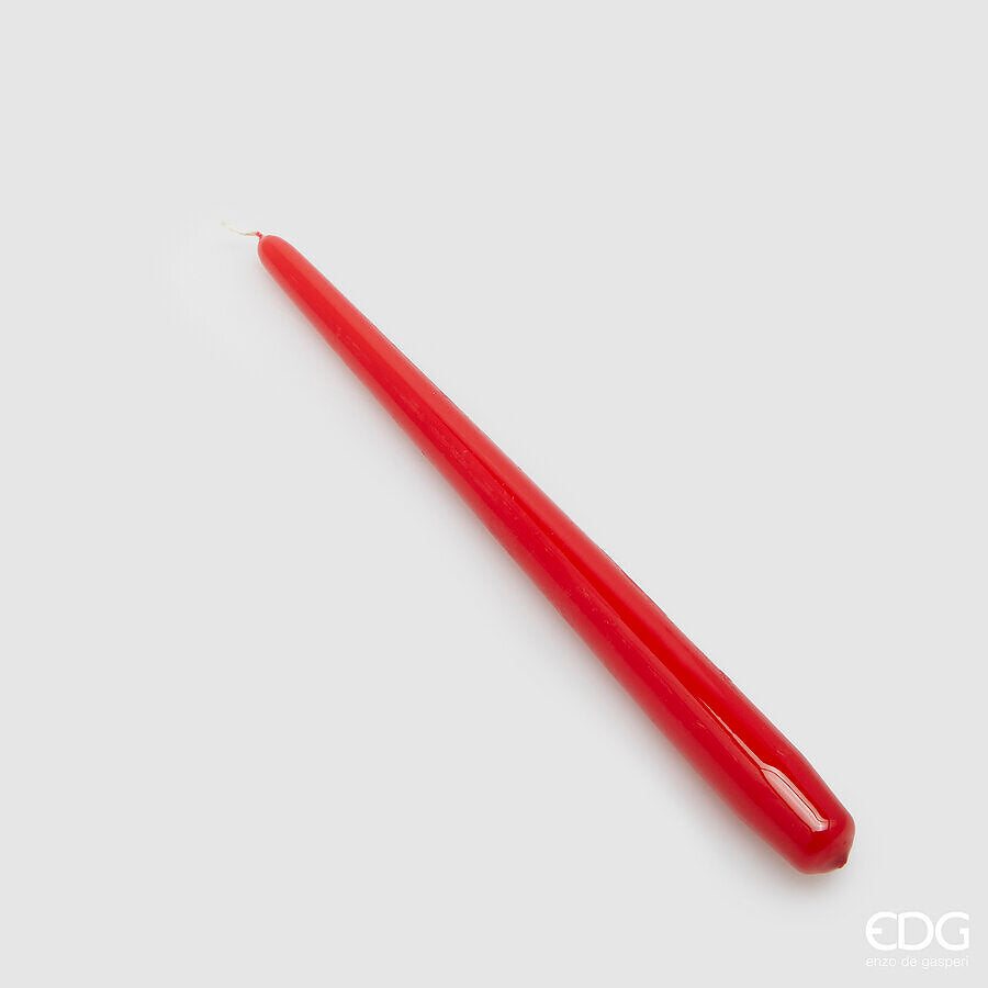 Bougie EDG Enzo De Gasperi, tige conique, H 28 cm, Ø 22 mm, lot de 10 pièces, rouge