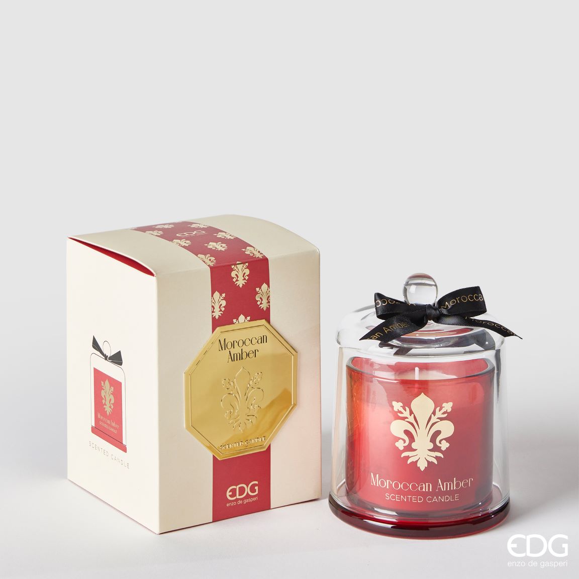 Bougie Goldlily avec Dôme H 15 Cm Ambre Marocaine