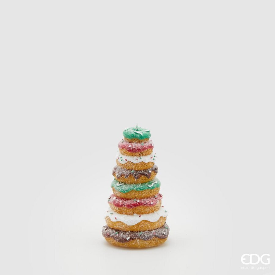 Bougie Donut EDG Enzo De Gasperi H 14 cm P 9 cm Vert Rouge