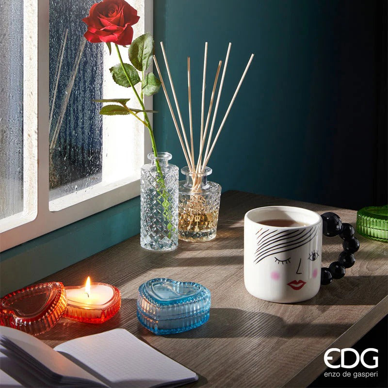 Bougie EDG Enzo De Gasperi Coffre au trésor en forme de cœur H4 D8 Rouge