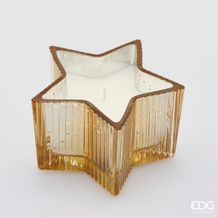 Bougie EDG Enzo De Gasperi Étoile H 8 cm P 13,5 cm Coffret cadeau Ambre