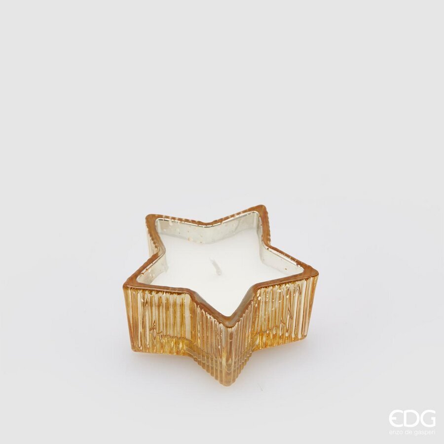 Bougie EDG Enzo De Gasperi Étoile H 4 cm P 8,5 cm Coffret cadeau Ambre