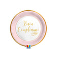 big party big party piatti carta buon compleanno chic d 18 cm cf 8 pz rosa ean 8020834621402