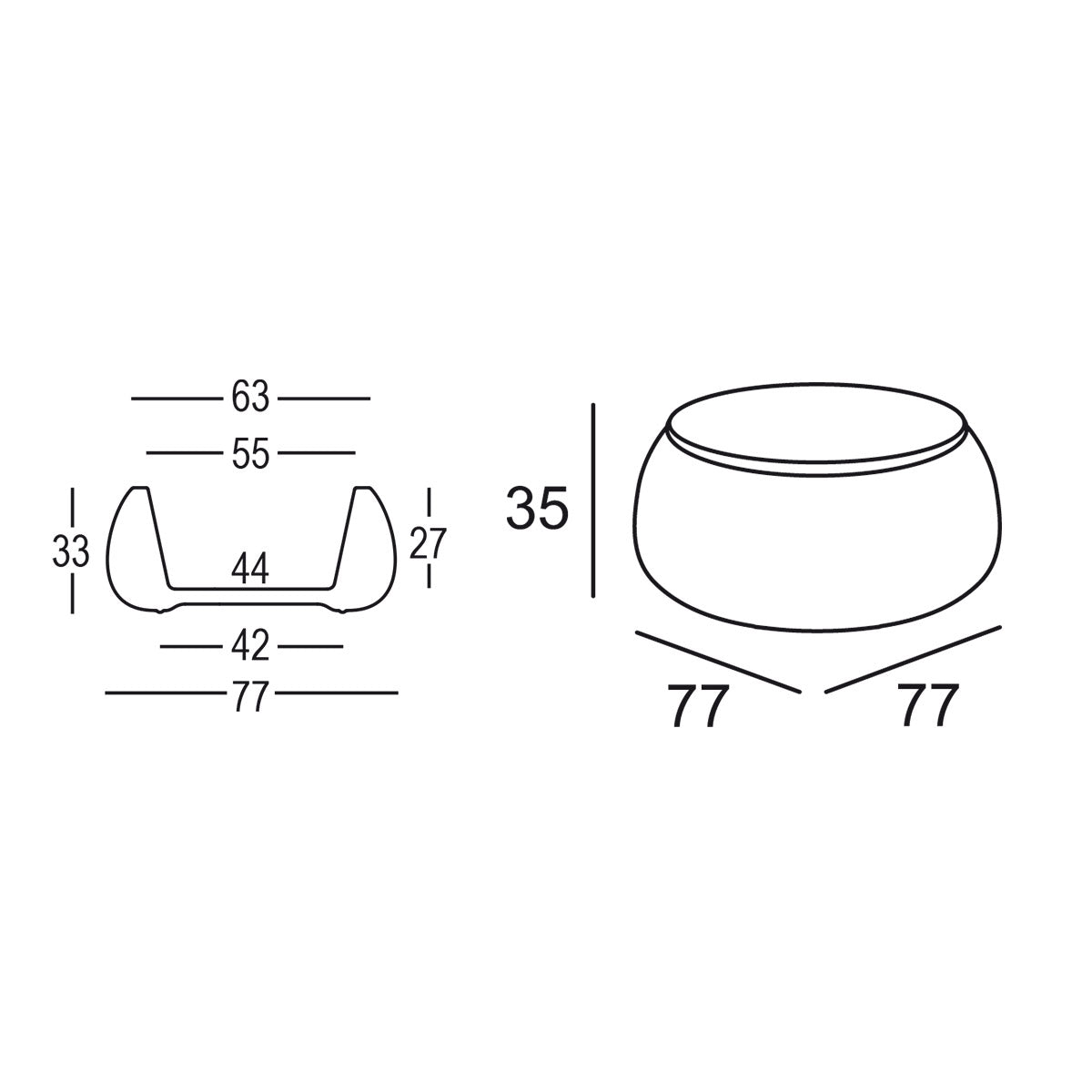 plust plust t ball tavolino contenitore con piano bianco