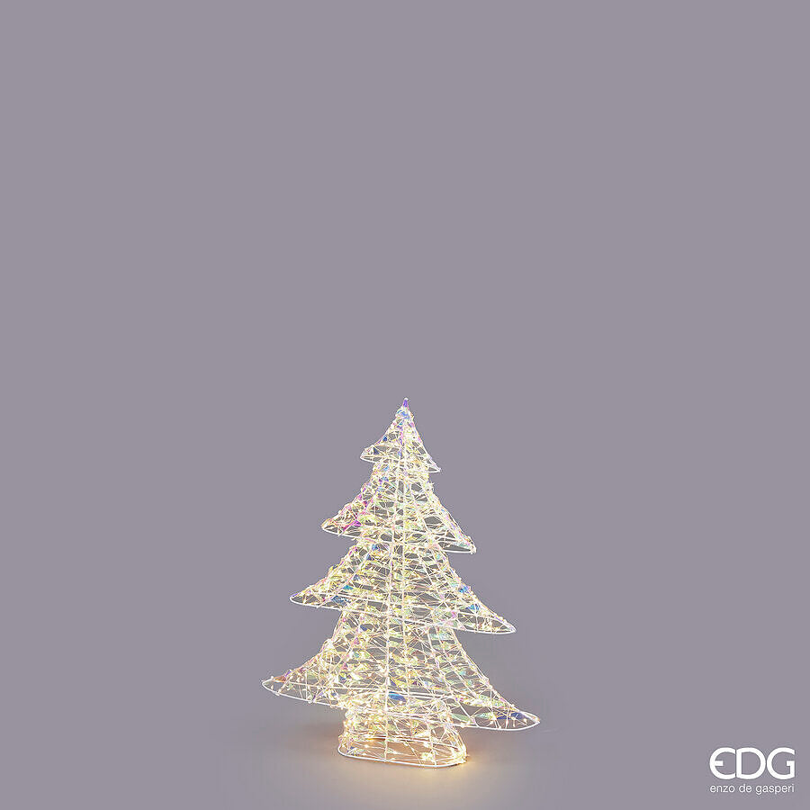 Sapin de Noël EDG Enzo De Gasperi, bandes LED 720 MicroLed, H 58 cm, l 48 cm, L 9,5 cm, naturel