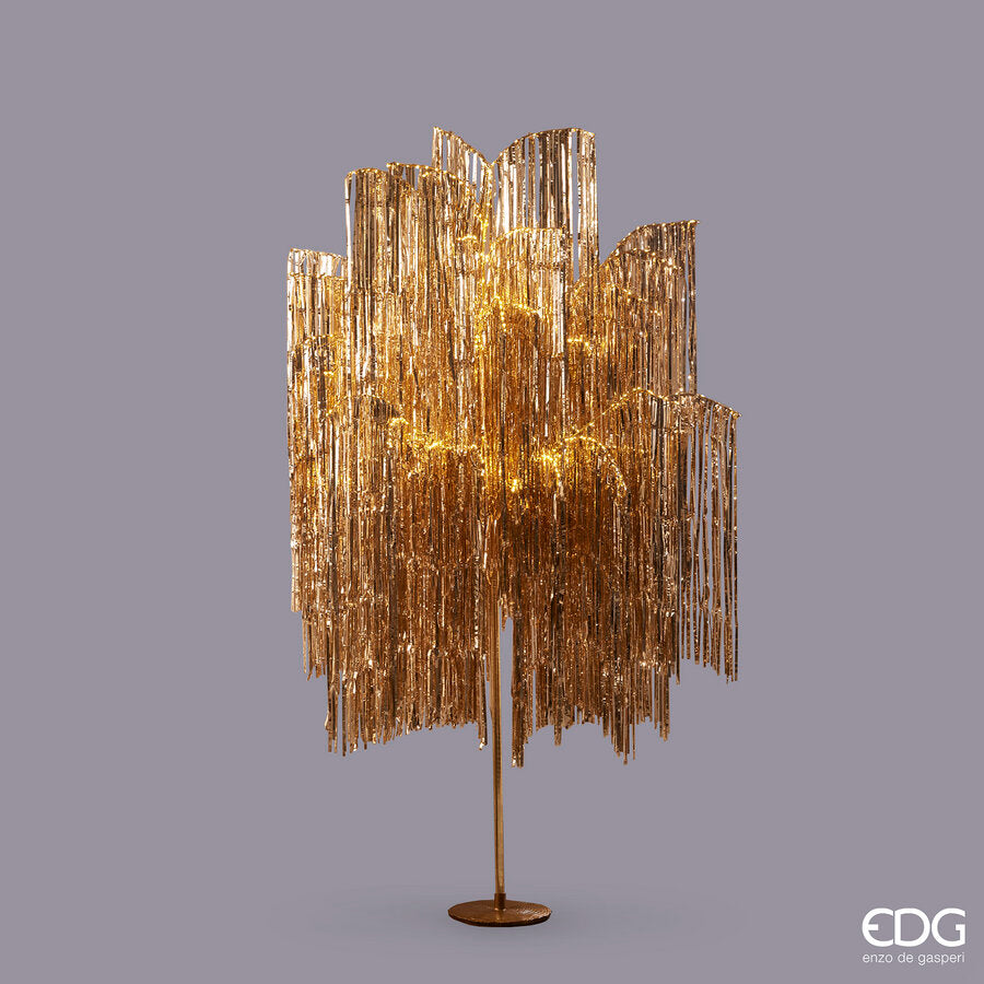 Sapin de Noël EDG Enzo De Gasperi Franges LED 960 Microled H 180 cm P 140 cm Champagne