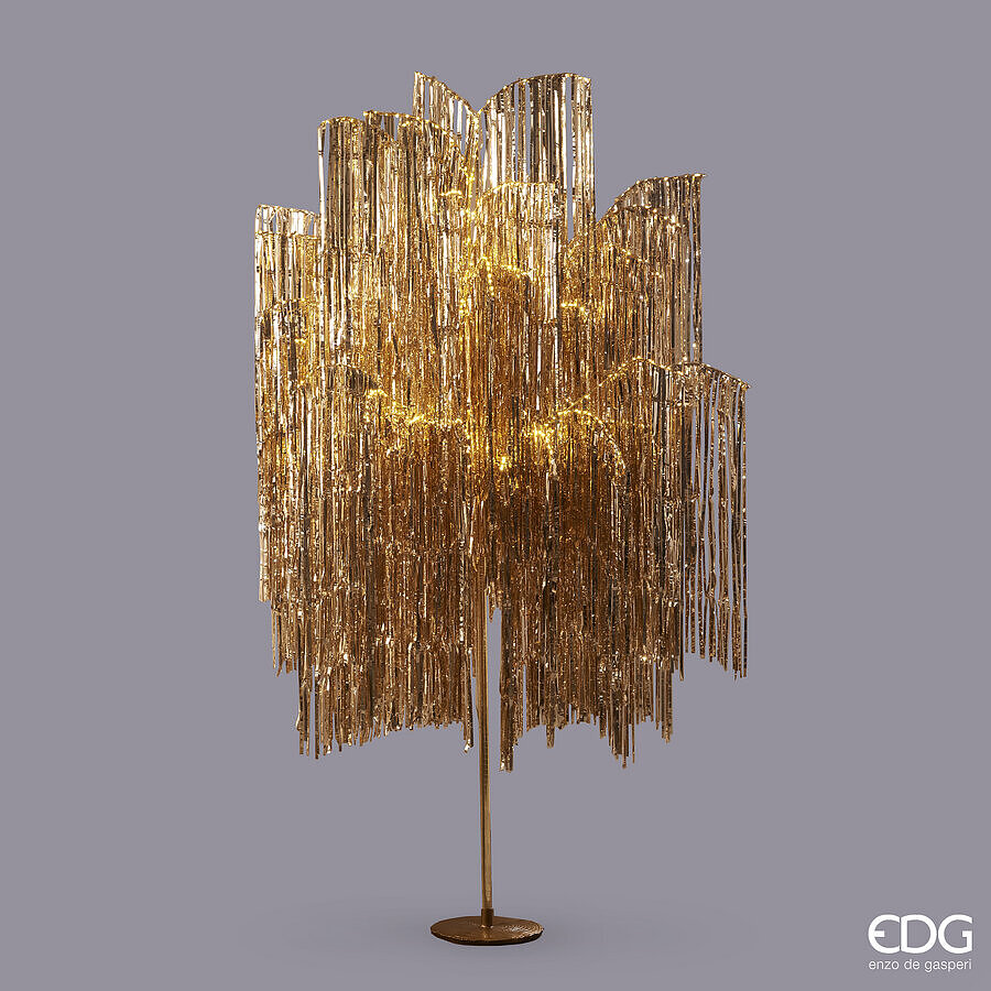 Sapin de Noël EDG Enzo De Gasperi Franges LED 1 500 Microled H 250 cm P 160 cm Champagne