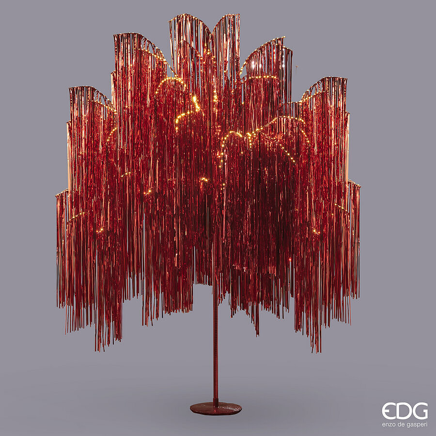 Sapin de Noël EDG Enzo De Gasperi Franges LED 2 160 Microled H 300 cm P 160 cm Rouge