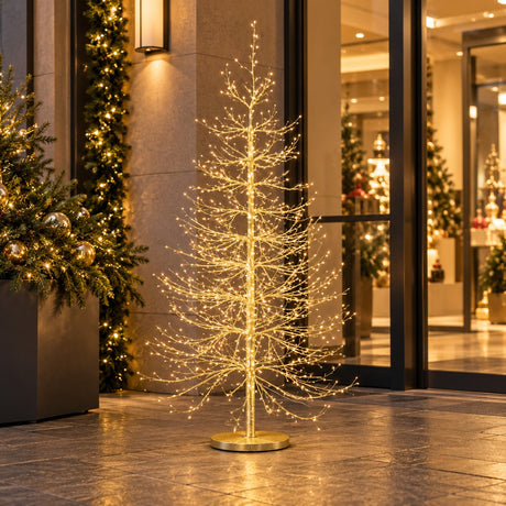 EDG Enzo De Gasperi Sapin de Noël Hêtre Rich 1440 MicroLED H150 Ø105 cm IP44 – Sapin Lumineux pour Extérieur