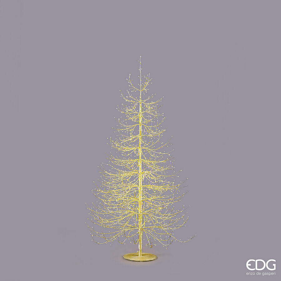 EDG Enzo De Gasperi Albero di Natale Faggio Rich Oro 1940 MicroLED H180 Ø115 cm IP44 – Albero Luminoso da Esterno