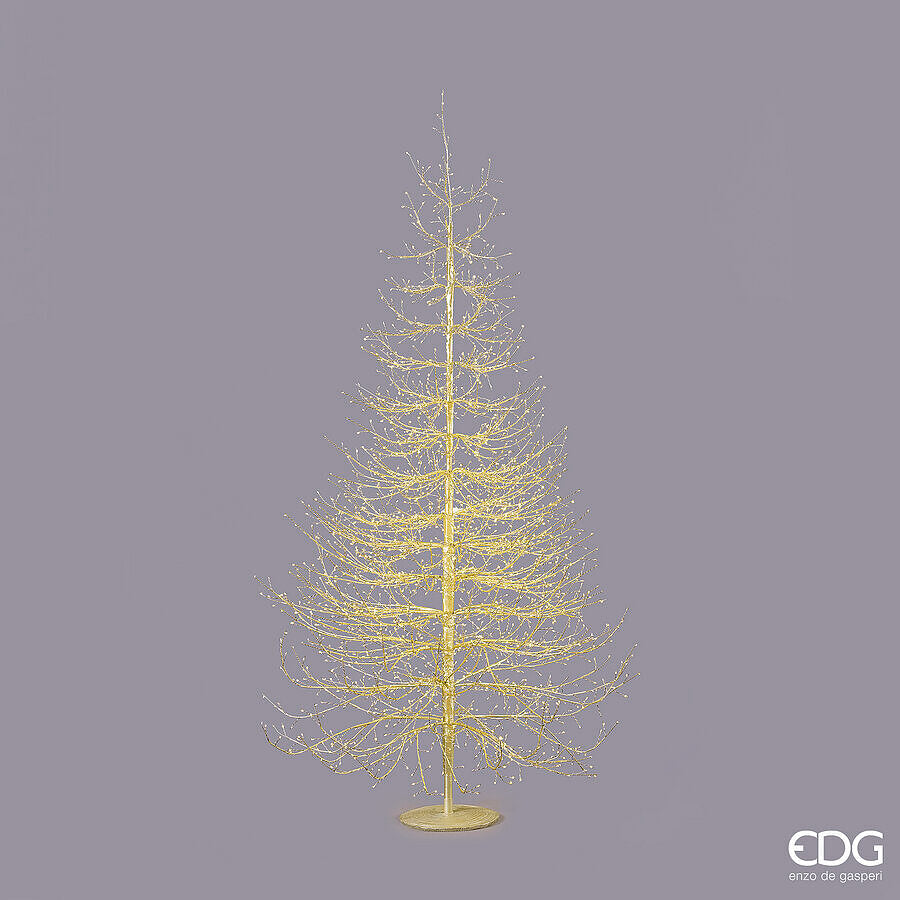 EDG Enzo De Gasperi Albero di Natale Faggio Rich Oro 2690 MicroLED H210 Ø130 cm IP44 – Albero Luminoso da Esterno