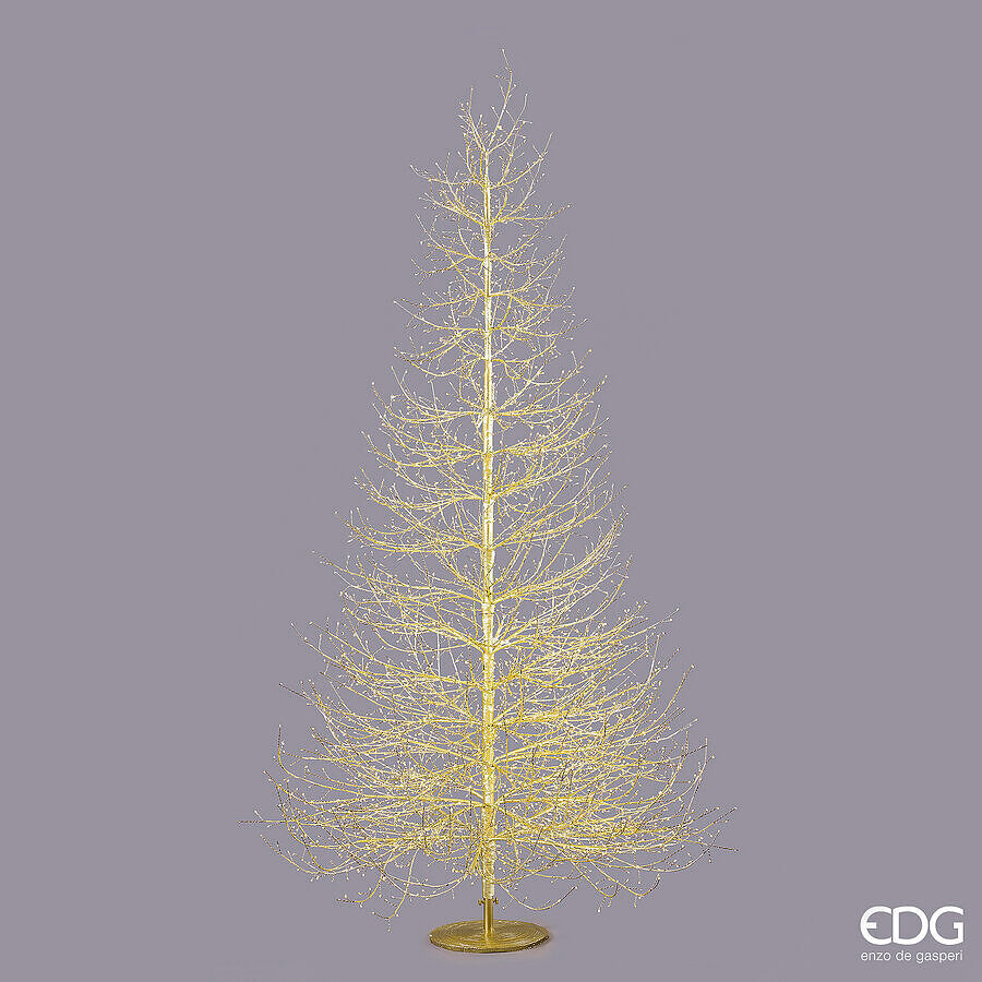 EDG Enzo De Gasperi Albero di Natale Faggio Rich Oro 4060 MicroLED H240 Ø150 cm IP44 – Albero Luminoso da Esterno