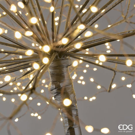 EDG Enzo De Gasperi Décoration Tarassaco Rich Noir H240 Ø70 cm avec MicroLED IP44 – Décoration de Noël Lumineuse