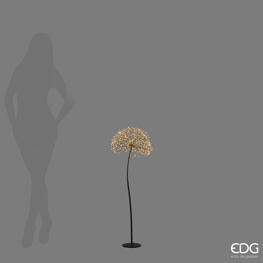 EDG Enzo De Gasperi Décoration Tarassaco Rich Noir 240 MicroLED H90 Ø20 cm IP44 – Décoration Noël Lumineuse