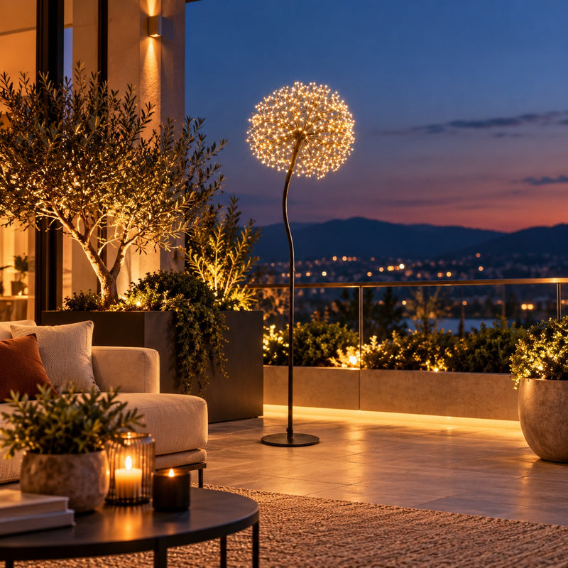 Edg Enzo De Gasperi Decoro Tarassaco Rich 576 LED H150 cm Ip44 Nero – Decorazione Natalizia Luminosa