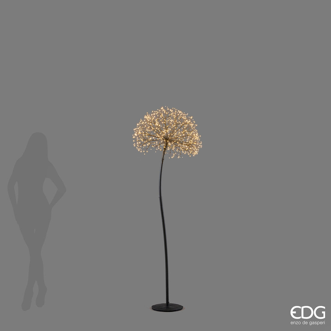 EDG Enzo De Gasperi Décoration Tarassaco Rich Noir 912 MicroLED H180 Ø50 cm IP44 – Décoration Noël Lumineuse