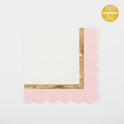 Serviettes Givi avec motif festonné Chic 3 plis 33 x 33 cm Lot 16 pièces Rose