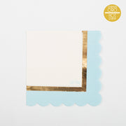 Serviettes Givi avec motif festonné Chic 3 plis 33 x 33 cm Lot 16 pièces Bleu