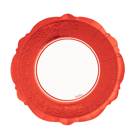 givi givi piatti liberty d 27 cm bordo rosso metallizzato cf 8 pz bianco ean 8010052643225