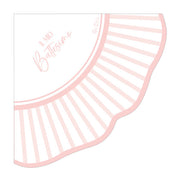 Serviettes Givi Smerlo Liberty My Baptism 33 x 33 cm, lot de 16, rose