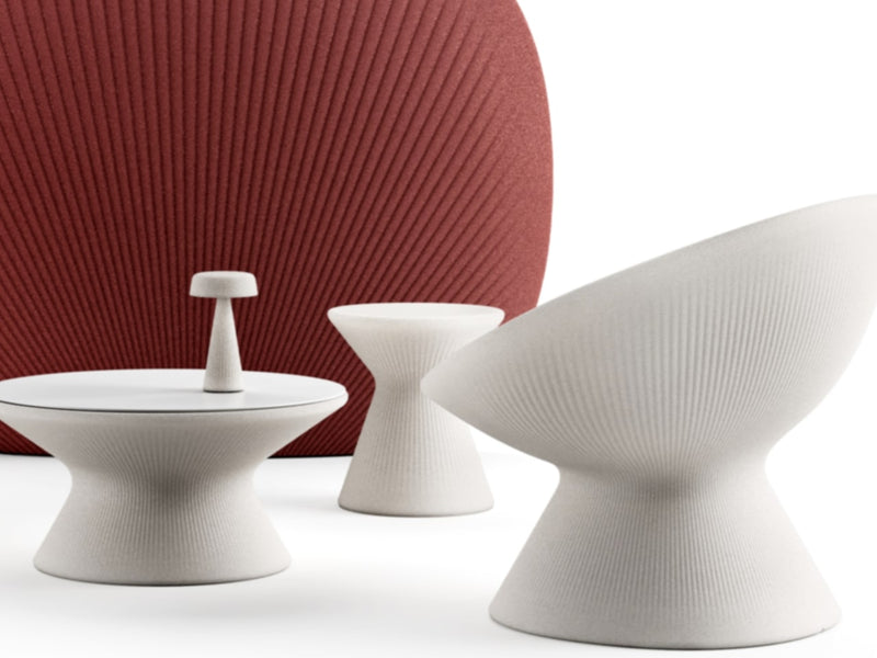Tabouret Fade Bas Plust pour intérieur et extérieur, couleur Lava