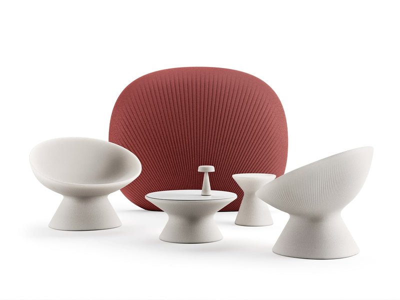 Tabouret Fade Bas Plust pour intérieur et extérieur, couleur Lava
