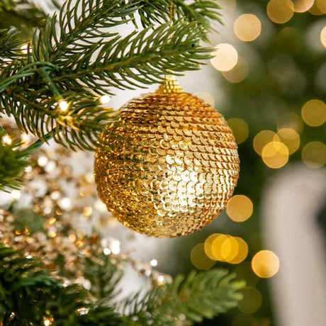 Addobbo Natale Palla Squame D10 Cm Gold