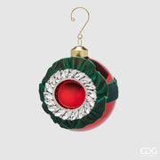 Boule de Noël EDG Enzo De Gasperi avec Strass Ø10 cm Rouge – Décoration pour Sapin de Noël