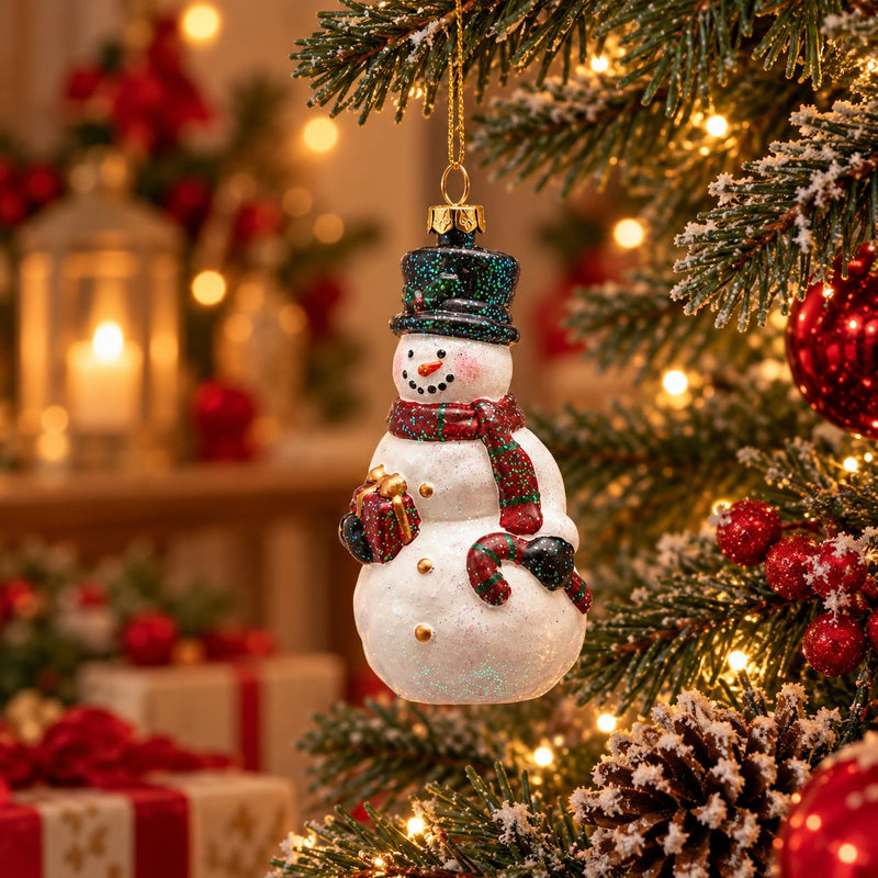 EDG Enzo De Gasperi Addobbo Pupazzo di Neve White H11,5 cm – Decorazione Albero di Natale