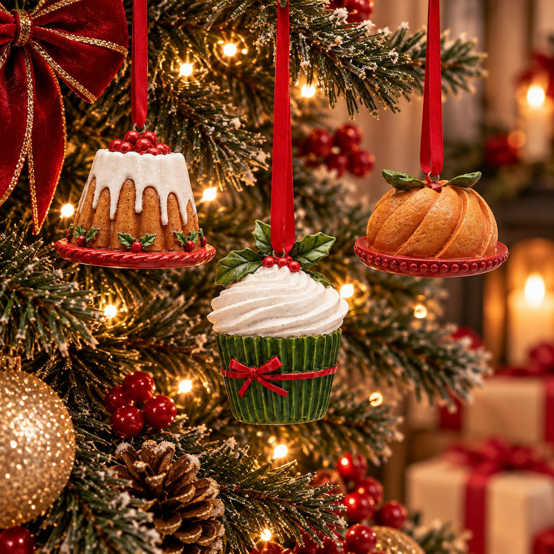 EDG Enzo De Gasperi Décoration Noël Friandises H7 cm Vert Rouge 3 Assortis 1 Pcs – Décoration pour Sapin de Noël