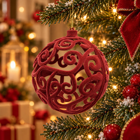 Boule de Noël EDG Enzo De Gasperi Antique Pink en Velours Ø15 cm – Décoration de Noël